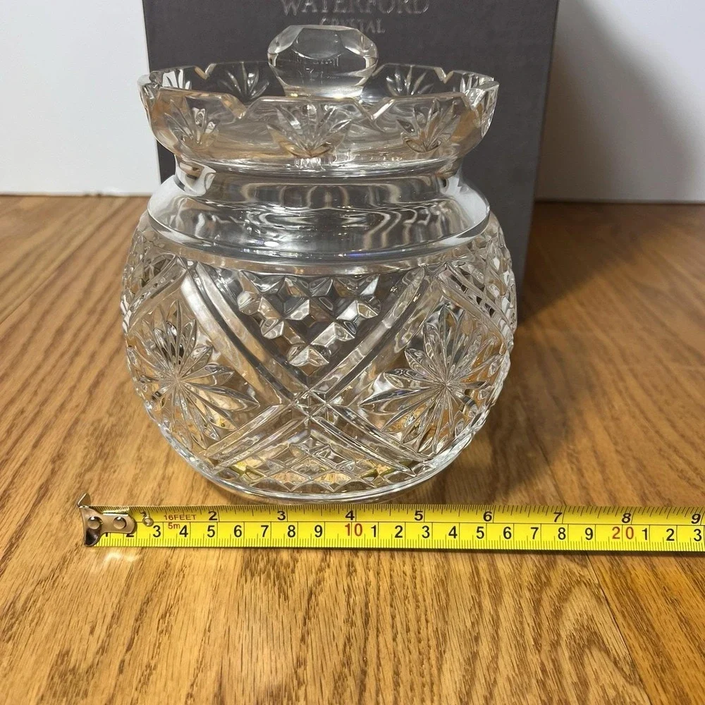 Waterford Crystal Biscuit Jar Candy Box with Lid Ireland Signed w/Original Box *